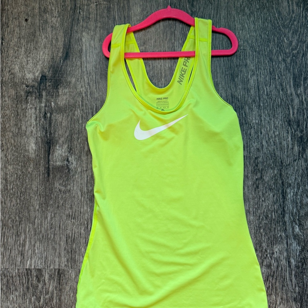 Nike Yellow Sleeveless Fitted Tank Top
